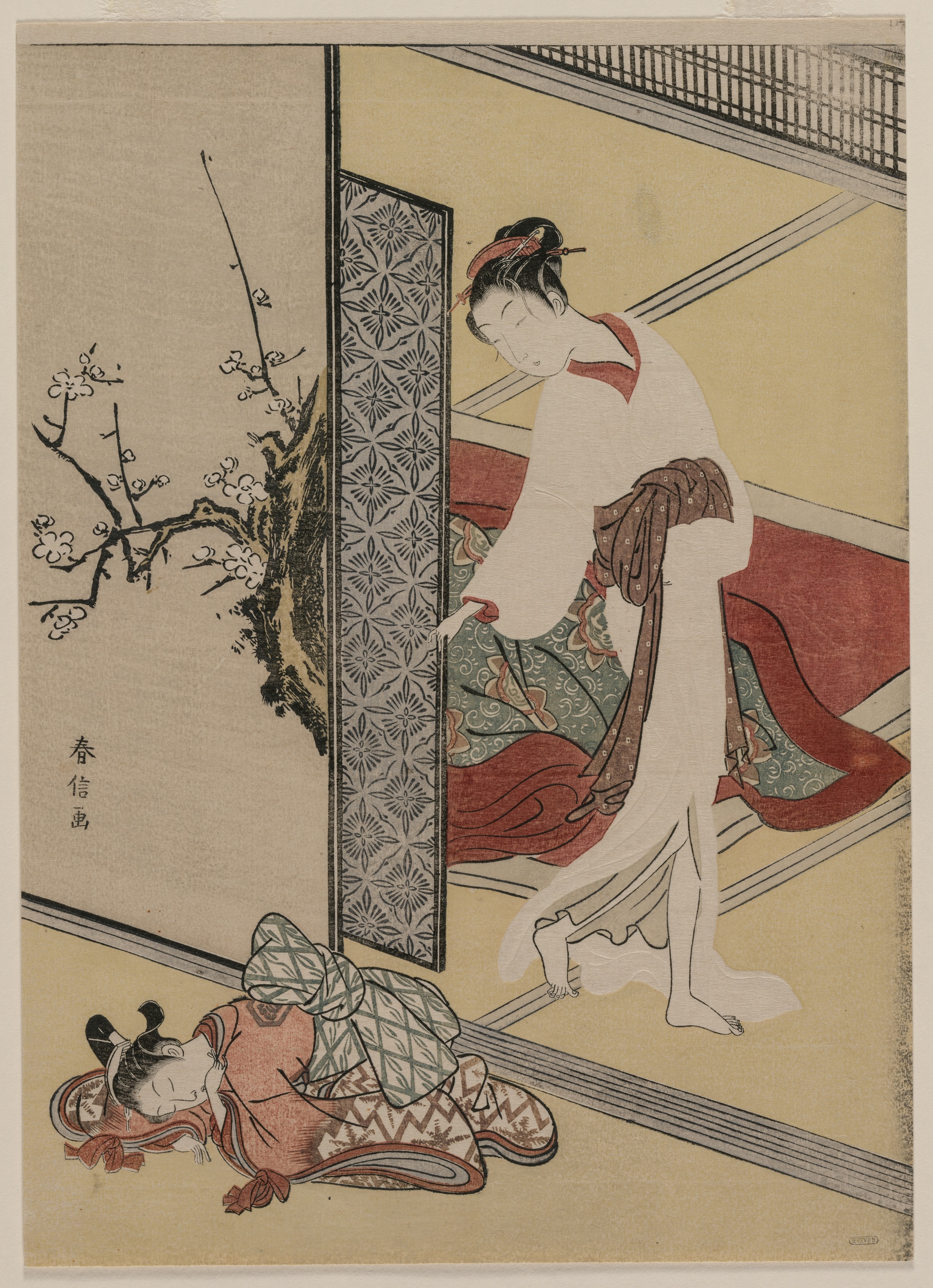 Suzuki Harunobu, Courtesan and Sleeping Attendant
