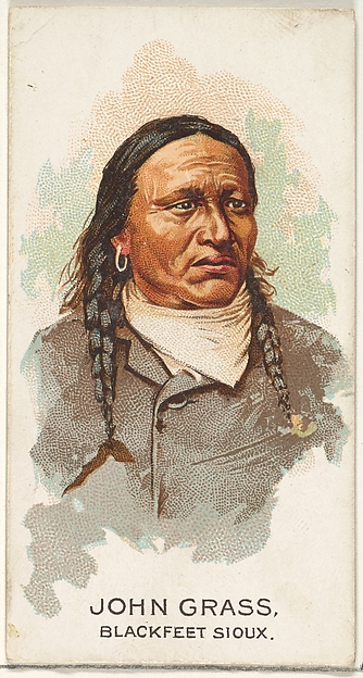 Allen & Ginter, John Grass, Blackfeet Sioux, from the American Indian Chiefs series (N2) for Allen & Ginter Cigarettes Brands