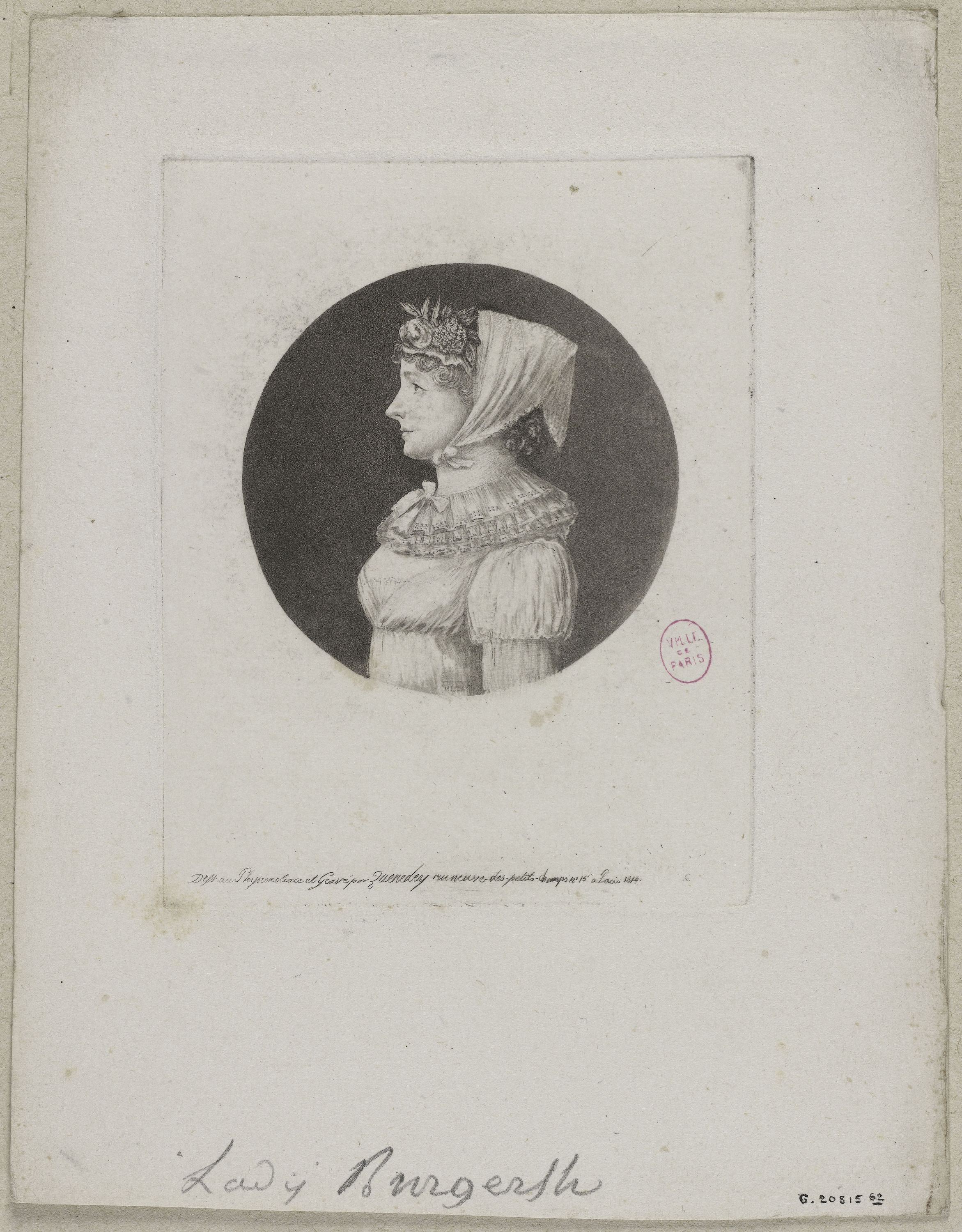 Edmé Quenedey, Portrait de Madame Burgerth