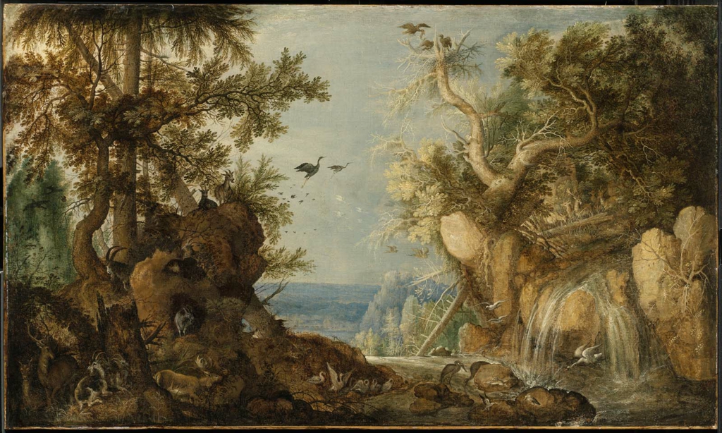 Roelant Savery, Rocky Landscape with Animals