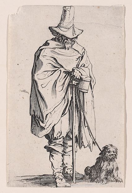 Jacques Callot, L'Aveugle et son Chien (The Blind Man and his Dog), from "Les Gueux suite appelée aussi Les Mendiants, Les Baroni, ou Les Barons" (The Beggars, also called the Barons)