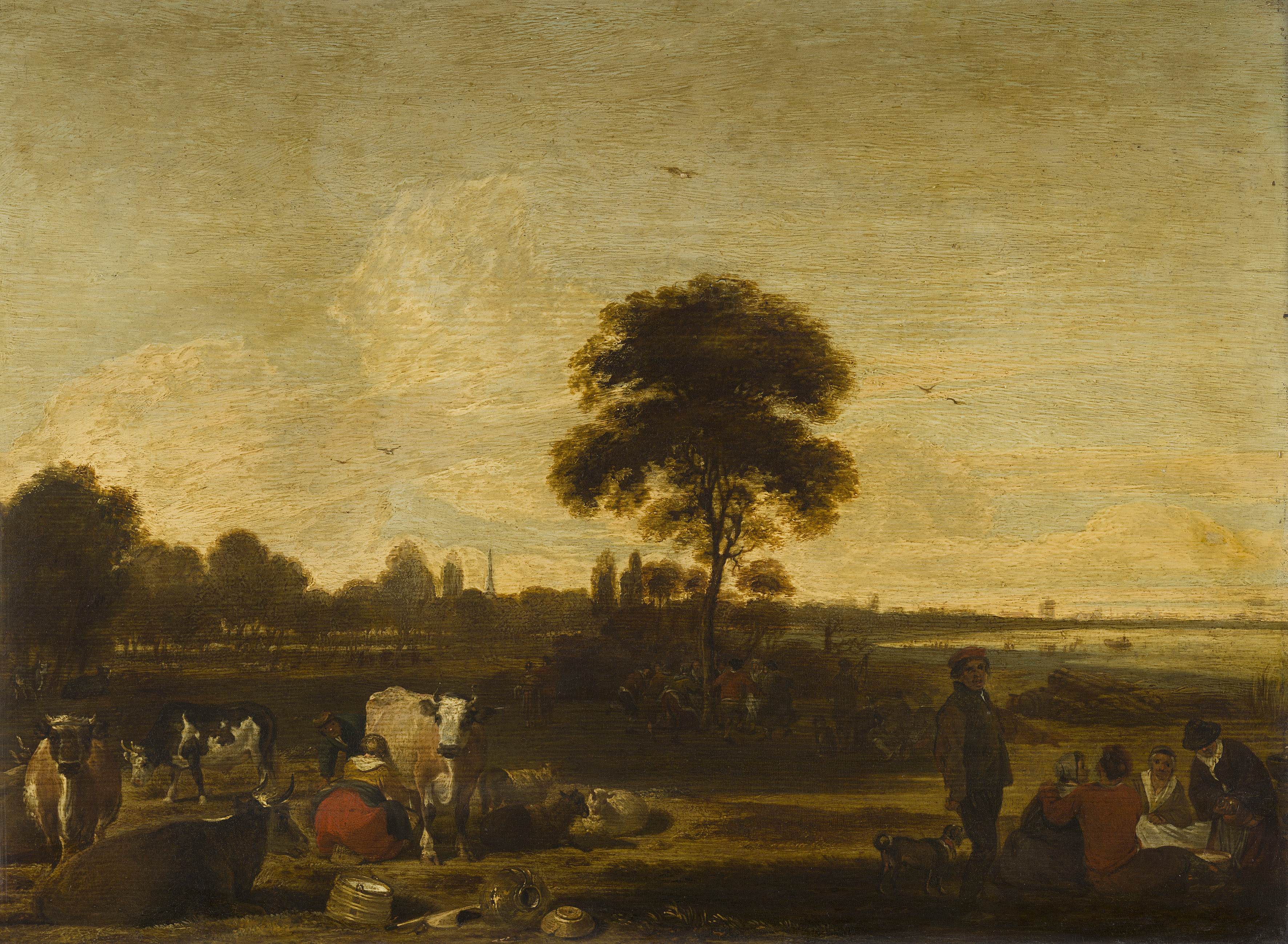 Cornelis Saftleven, Landschap met herders en vee
