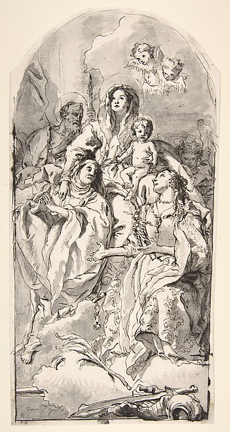 Giovanni Domenico Tiepolo, The Holy Family with Two Female Saints
