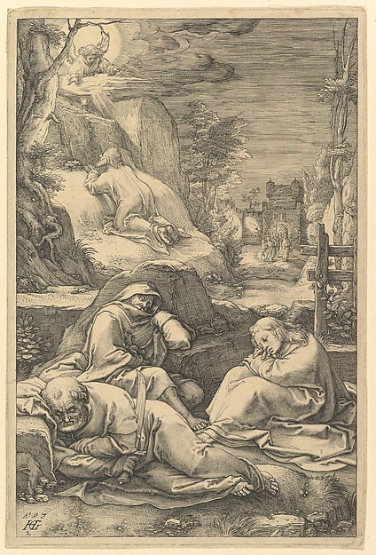 Hendrick Goltzius, The Agony in the Garden, from "The Passion of Christ"