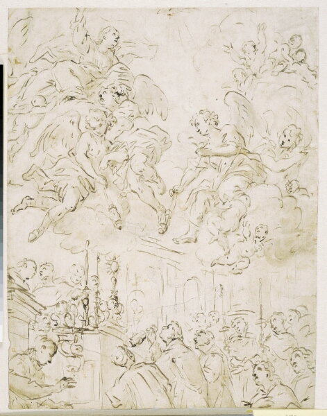 Paolo de Matteis, Hostieunder med jomfru Maria og engle