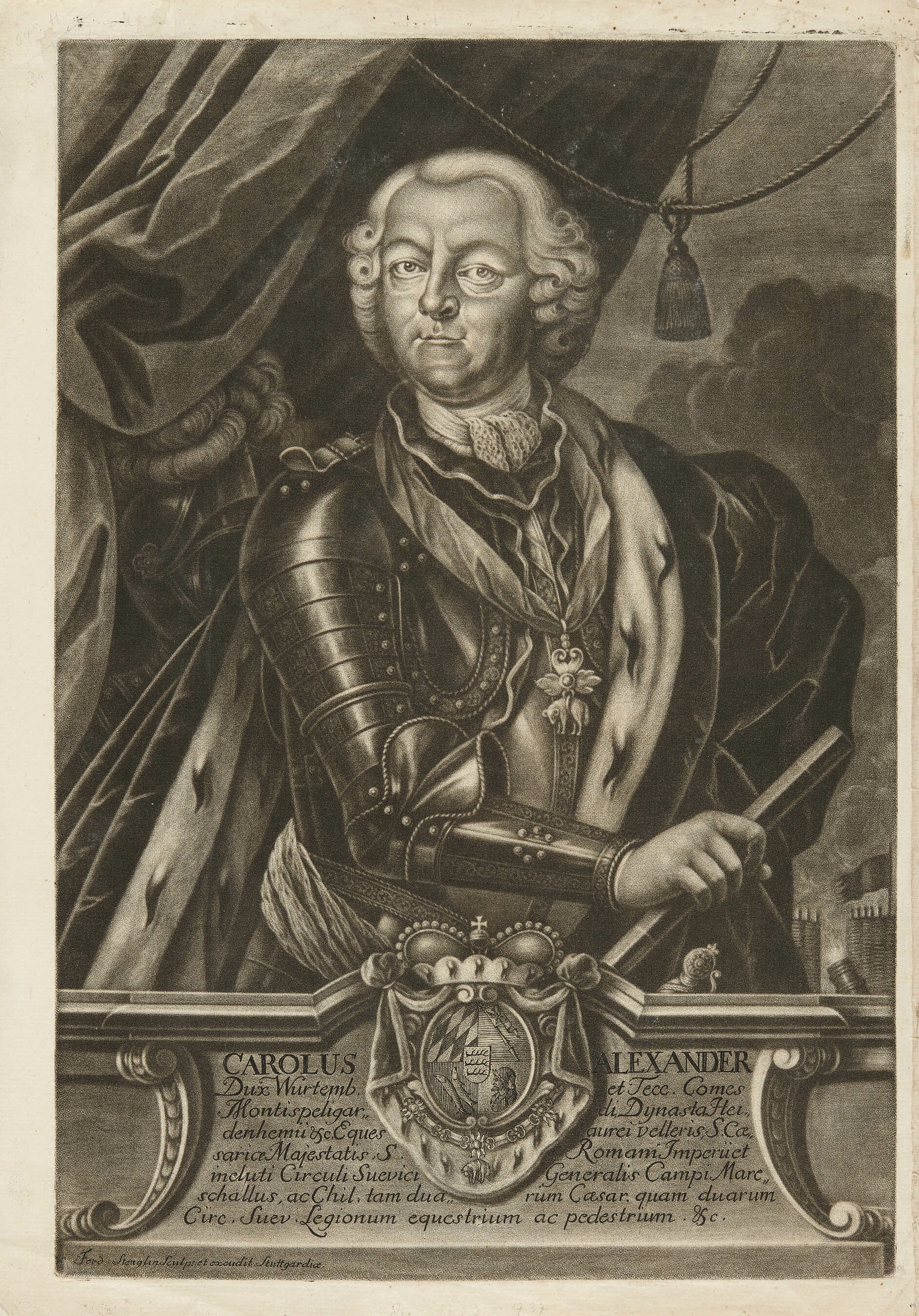 Ferdinand Stenglin (Maler), Bildnis Herzog Karl Alexander von Württemberg