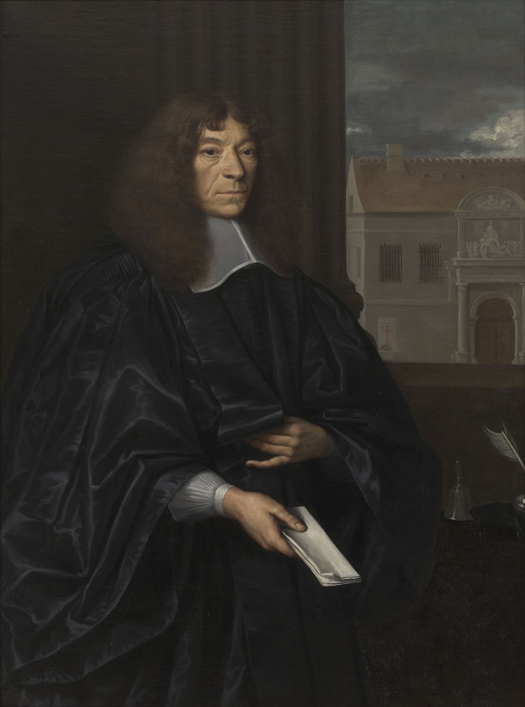 Jacob Van Loo, Portrait présumé de Jean de Gomont, administrateur de l’hôpital général de Paris, devant La Pitié