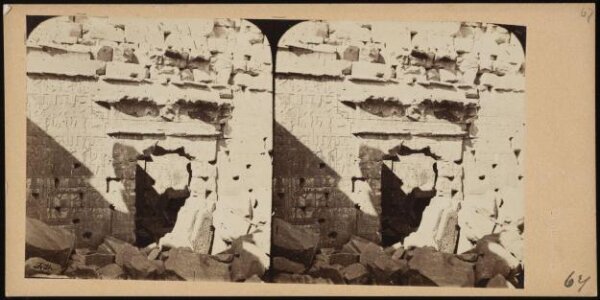 Francis Frith, Stereoscopic photograph of an interior in Kalabshe
