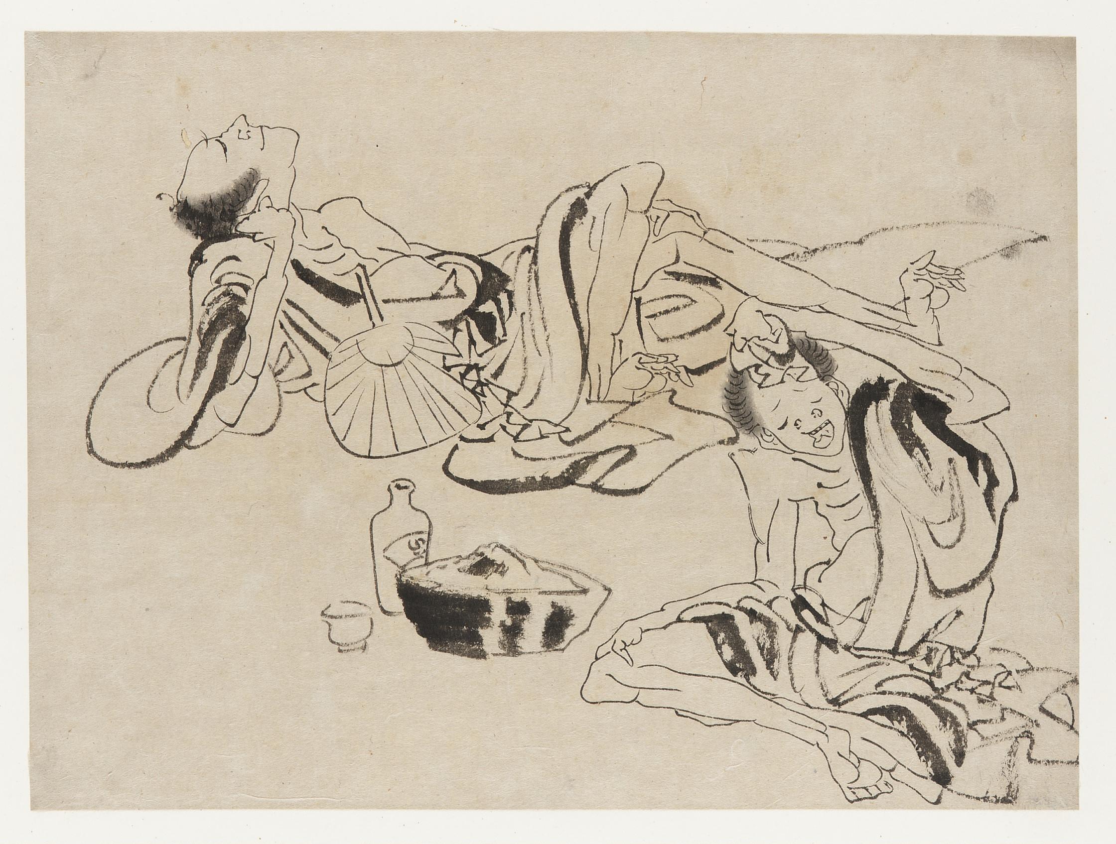 Katsushika Hokusai, Summer sake sippers