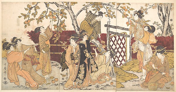 Kitagawa Utamaro, Picking Persimmons (Kaki-mogi)