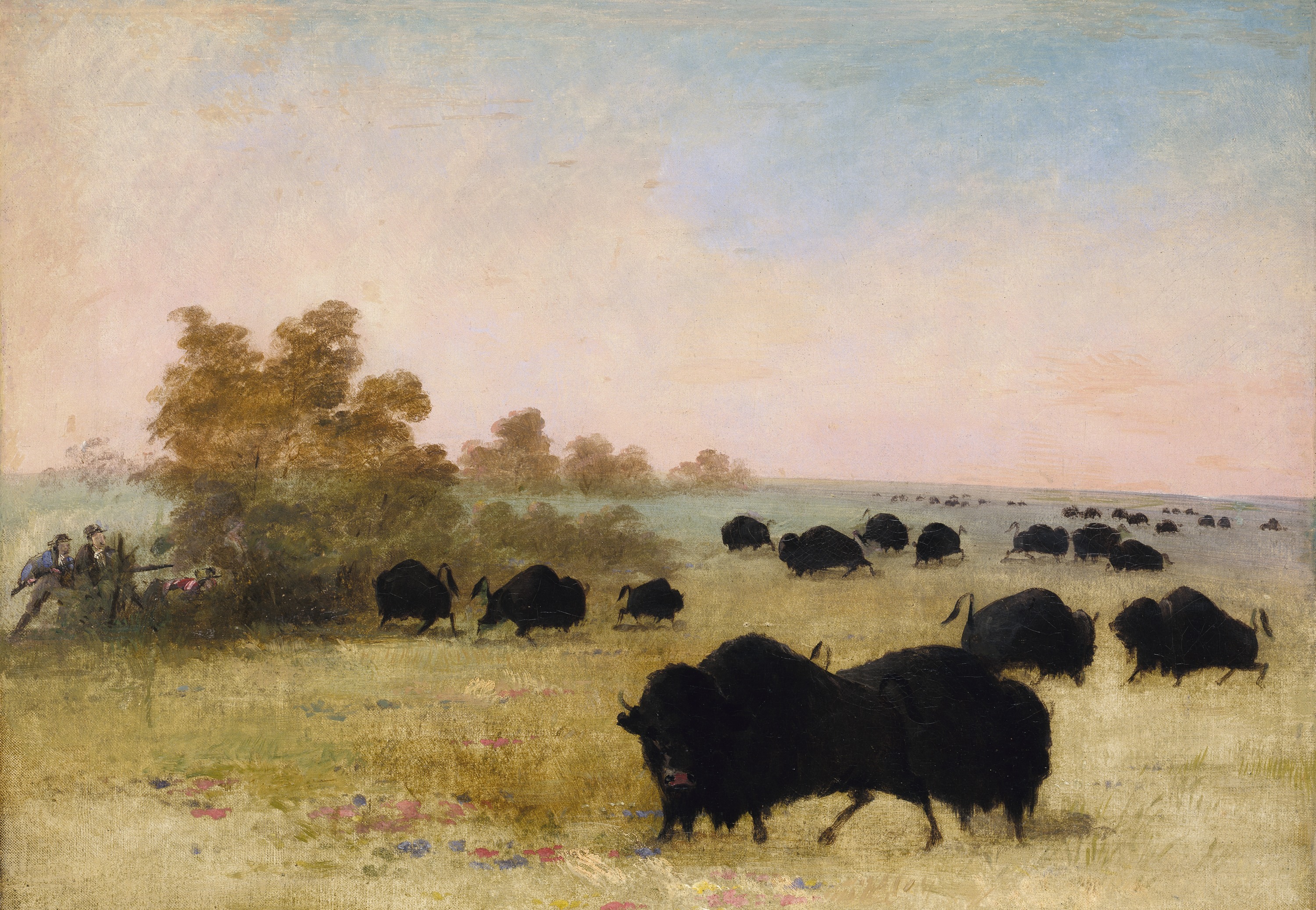 George Catlin, Catlin and Party Stalking Buffalo, Upper Missouri