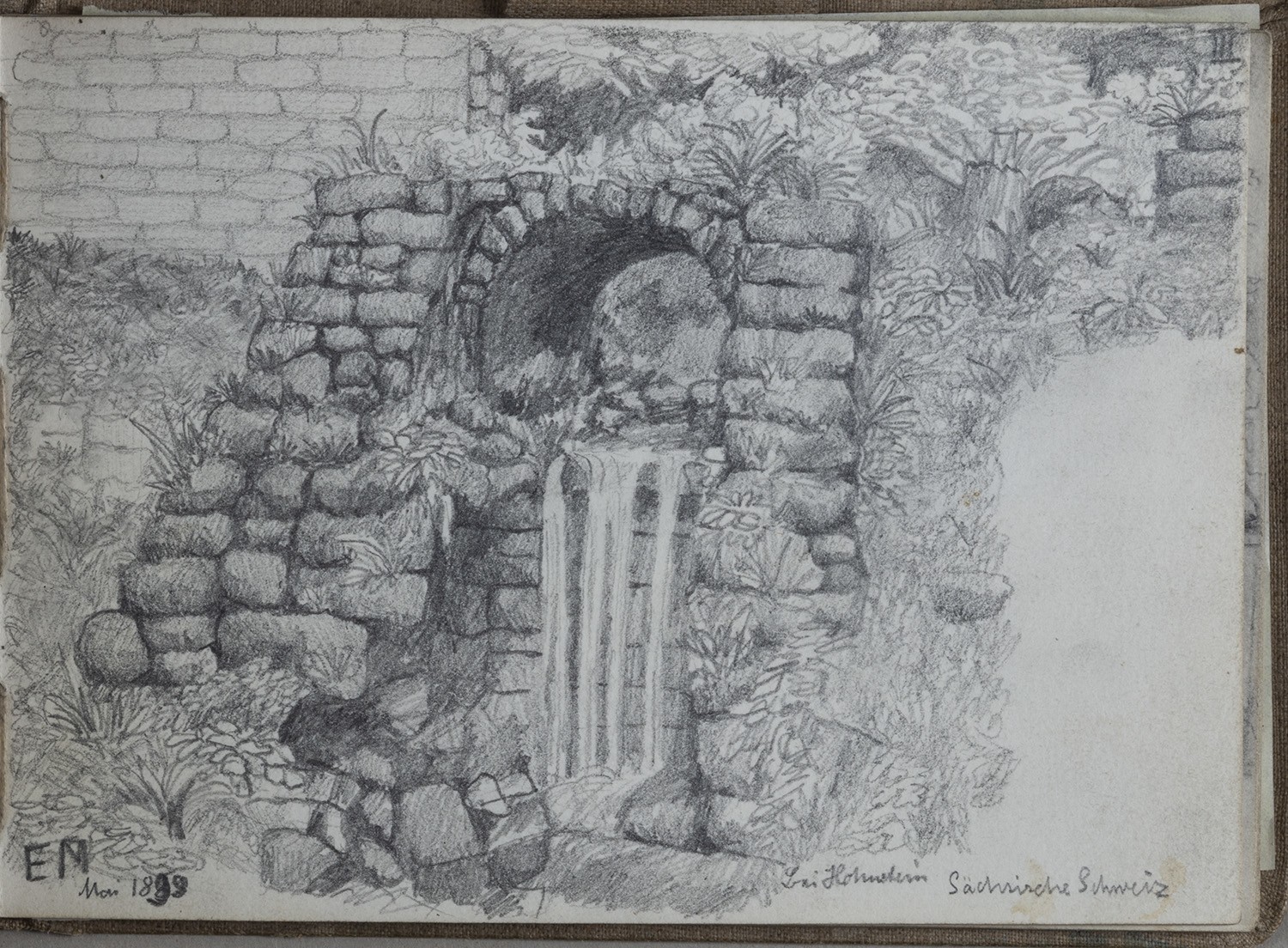Ernst Morgenstern, Hohnstein (Sächsische Schweiz): Bei Hohnstein (Skizzenbuch Ernst Morgenstern, Bl. III)