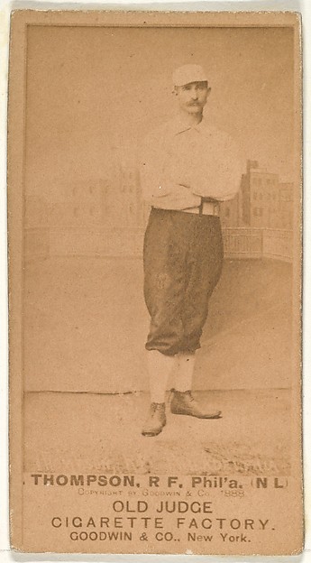 Goodwin & Company, Thompson, Right Field, Philadelphia, from the Old Judge series (N172) for Old Judge Cigarettes