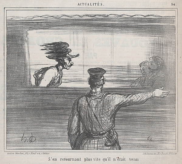 Honoré Daumier, S'en retournant plus vite..., from "Actualités"