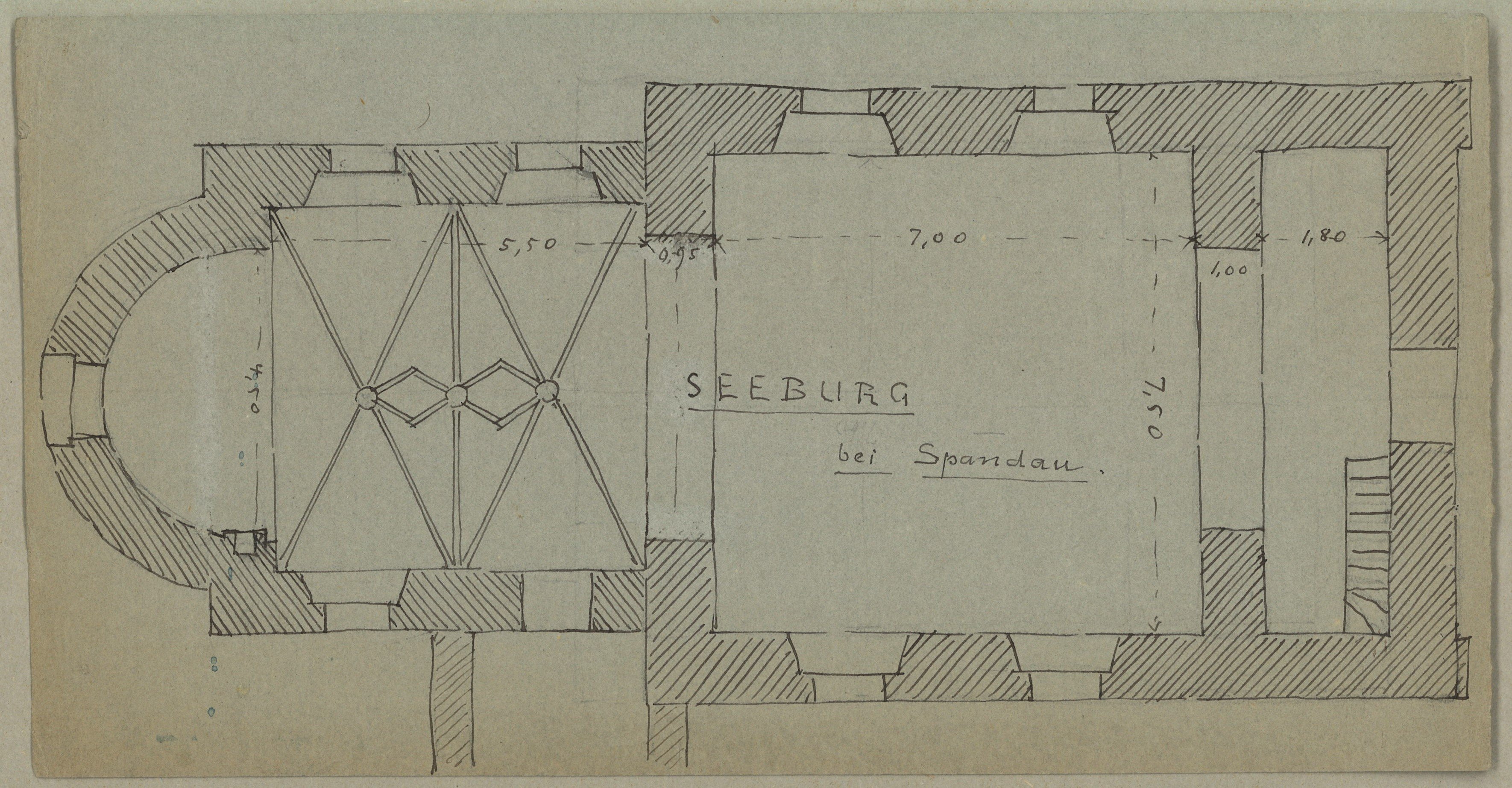 Adolph Doebber, Seeburg (Kr. Osthavelland): Dorfkirche, Grundriss
