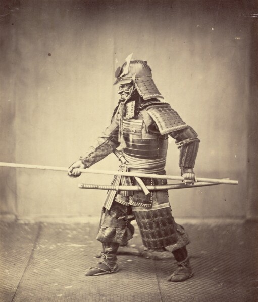 Felice Beato, Samurai with Jousting Pole