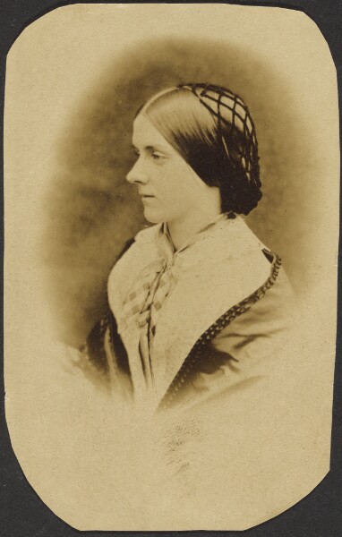 Unknown, [Portrait of woman wearing snood]