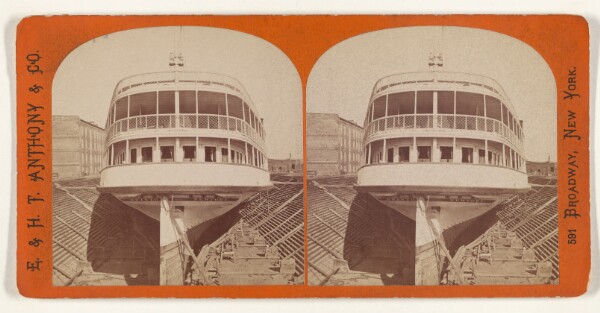 Edward and Henry T. Anthony & Co., Steamer "Bristol" in Dry Dock - View of the Stern. [New York City]