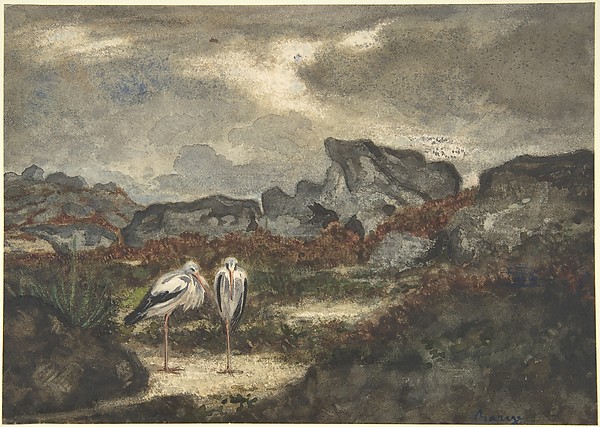 Antoine-Louis Barye, Herons in Landscape
