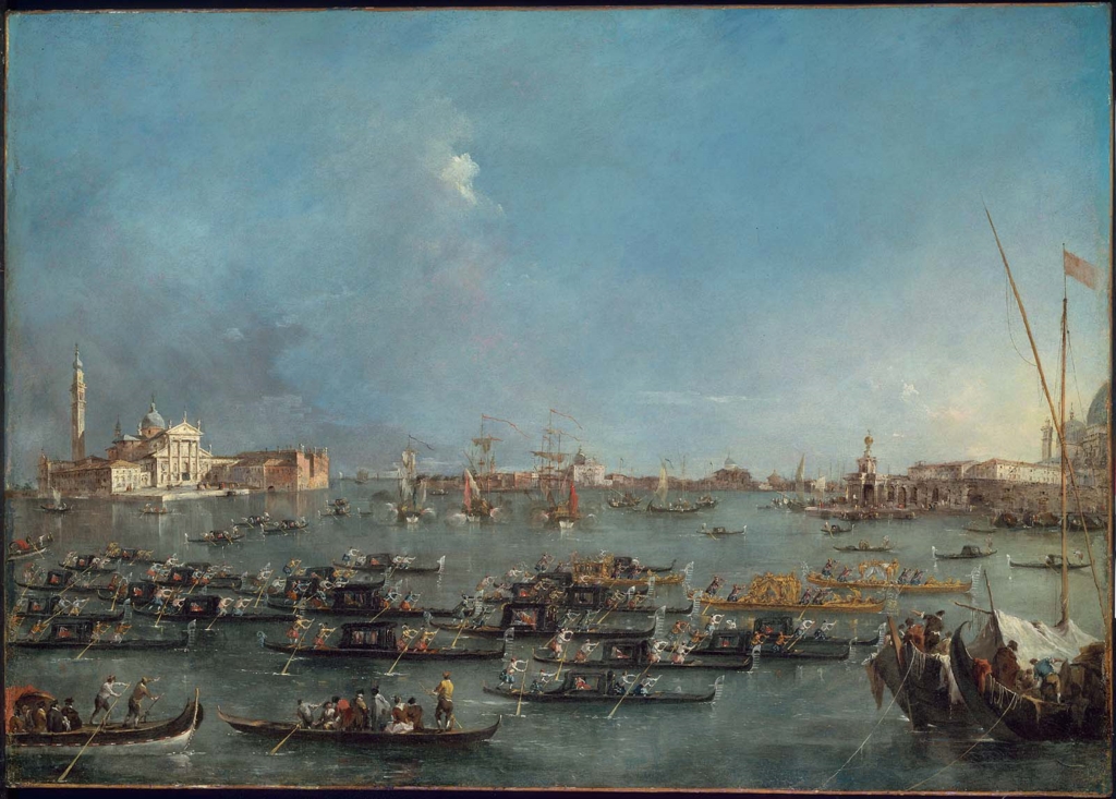 Francesco Guardi, Procession of Gondolas in the Bacino di San Marco