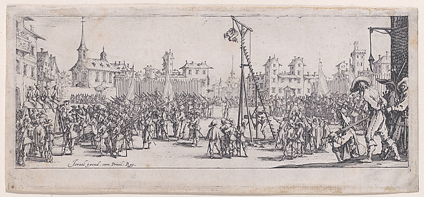 Jacques Callot, L'Estrapade (Strappado), from Les Misères et les Mal-Heures de la Guerre (The Miseries and Misfortunes of War), plate 10