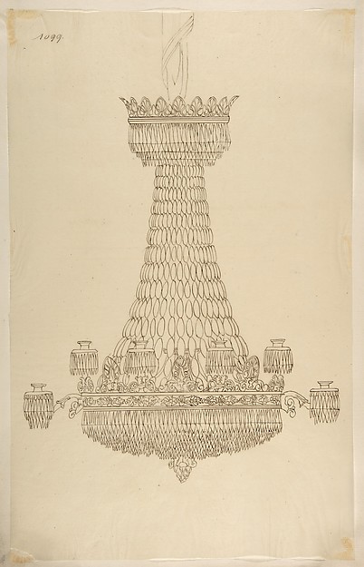 Anonymous, French, 19th century, Design for a Chandelier
