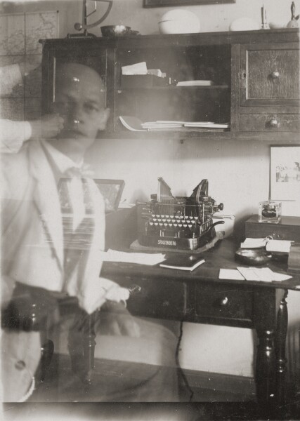 Oskar Schlemmer, [Self-Portrait at Typewriter, Prellerstrasse Studio]