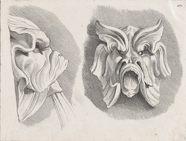 Anonymous, French, 18th century, Fountain head, after the Fontaine des Quatre-Saisons (Paris)