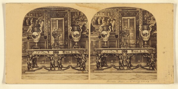 London Stereoscopic and Photographic Company, Bronze Table in the Great Hall of the Library in the Vatican. Rome.