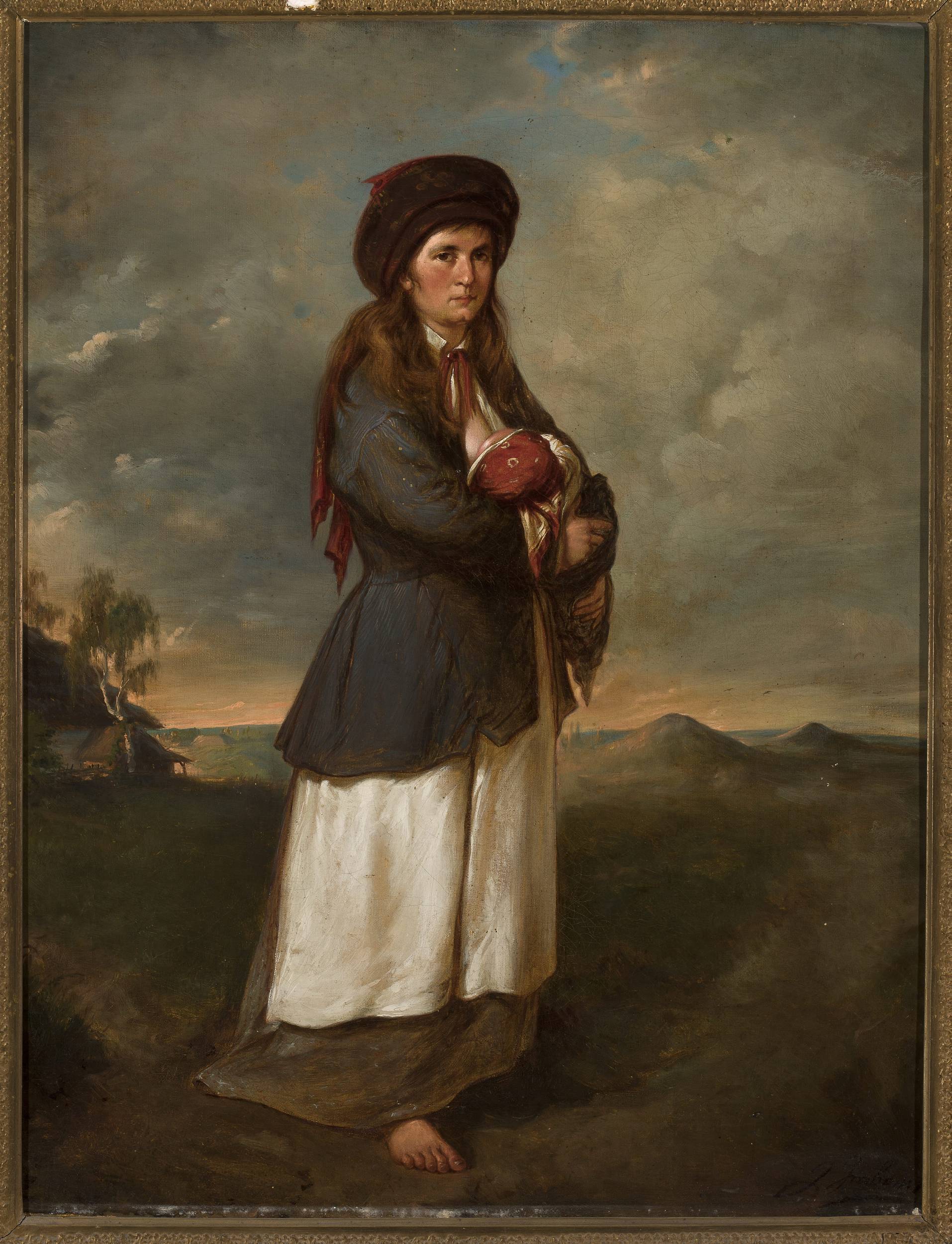Andrzej Grabowski, Woman with a child against landscape