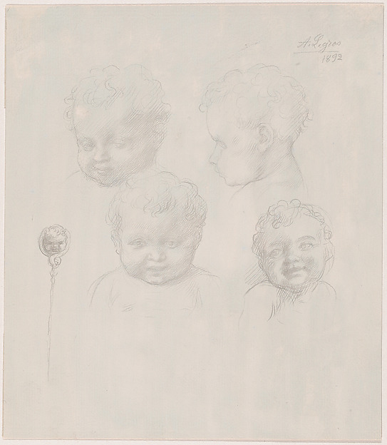 Alphonse Legros, Sketch for Children's Heads
