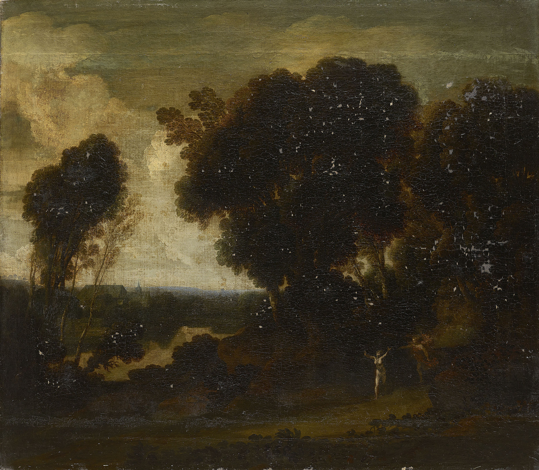 Herman van Swanevelt, Daphne and Apollo in a Landscape
