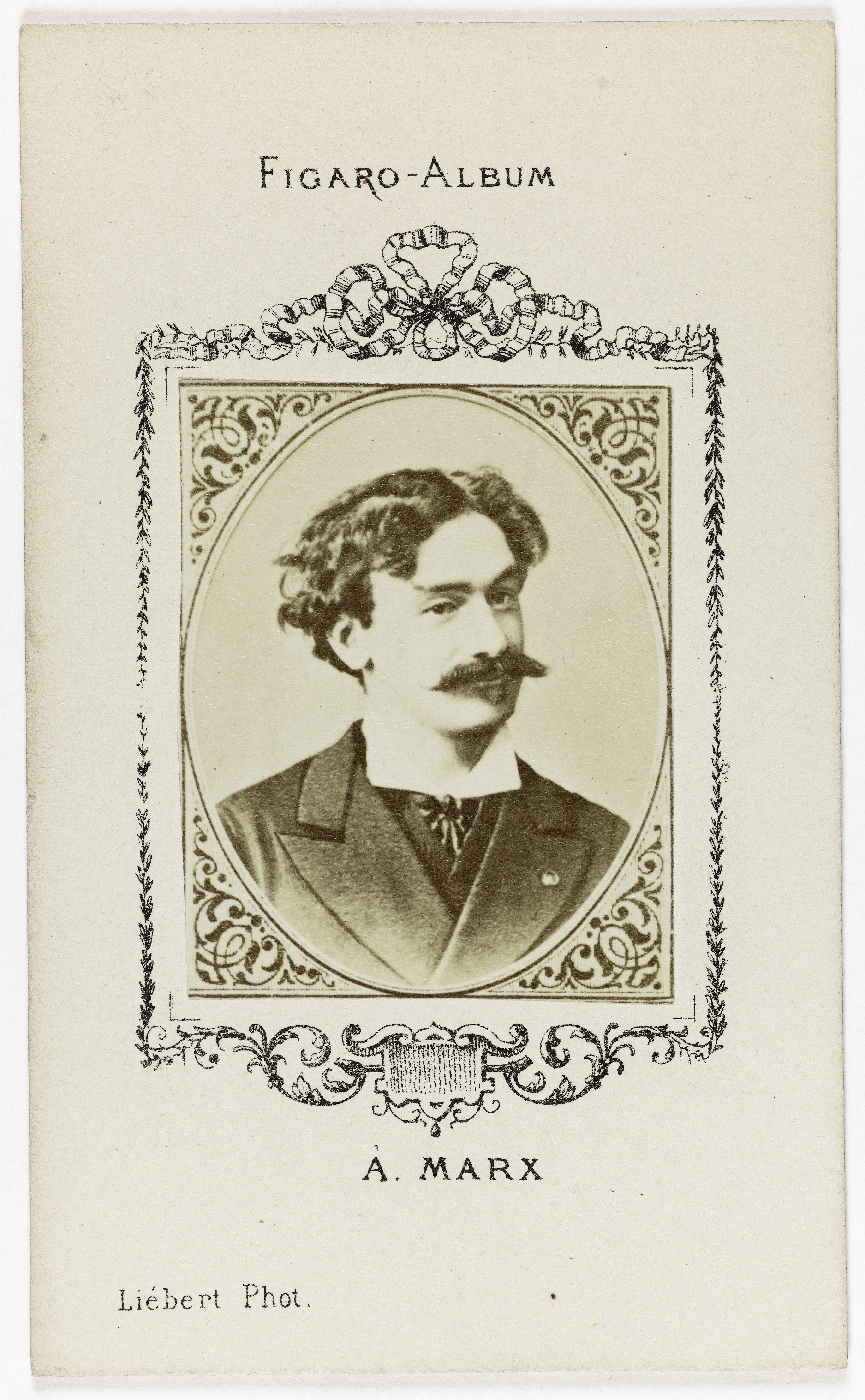 Alphonse Liébert, Portrait de Adrien Napoléon Marx (1837-1906), journaliste, littérateur et inspecteur des Beaux Arts de 1868 à 1870.