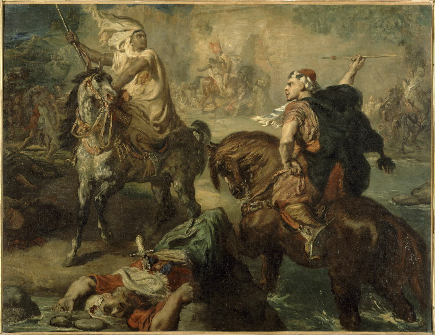 Théodore Chassériau, Arab Chiefs Challenging each other to Single Combat under the Ramparts of a City