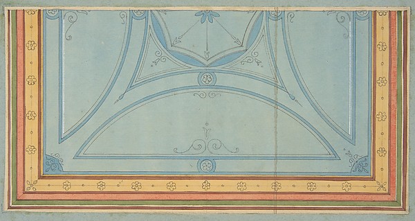 Jules-Edmond-Charles Lachaise, Design for the painted decoration of a ceiling
