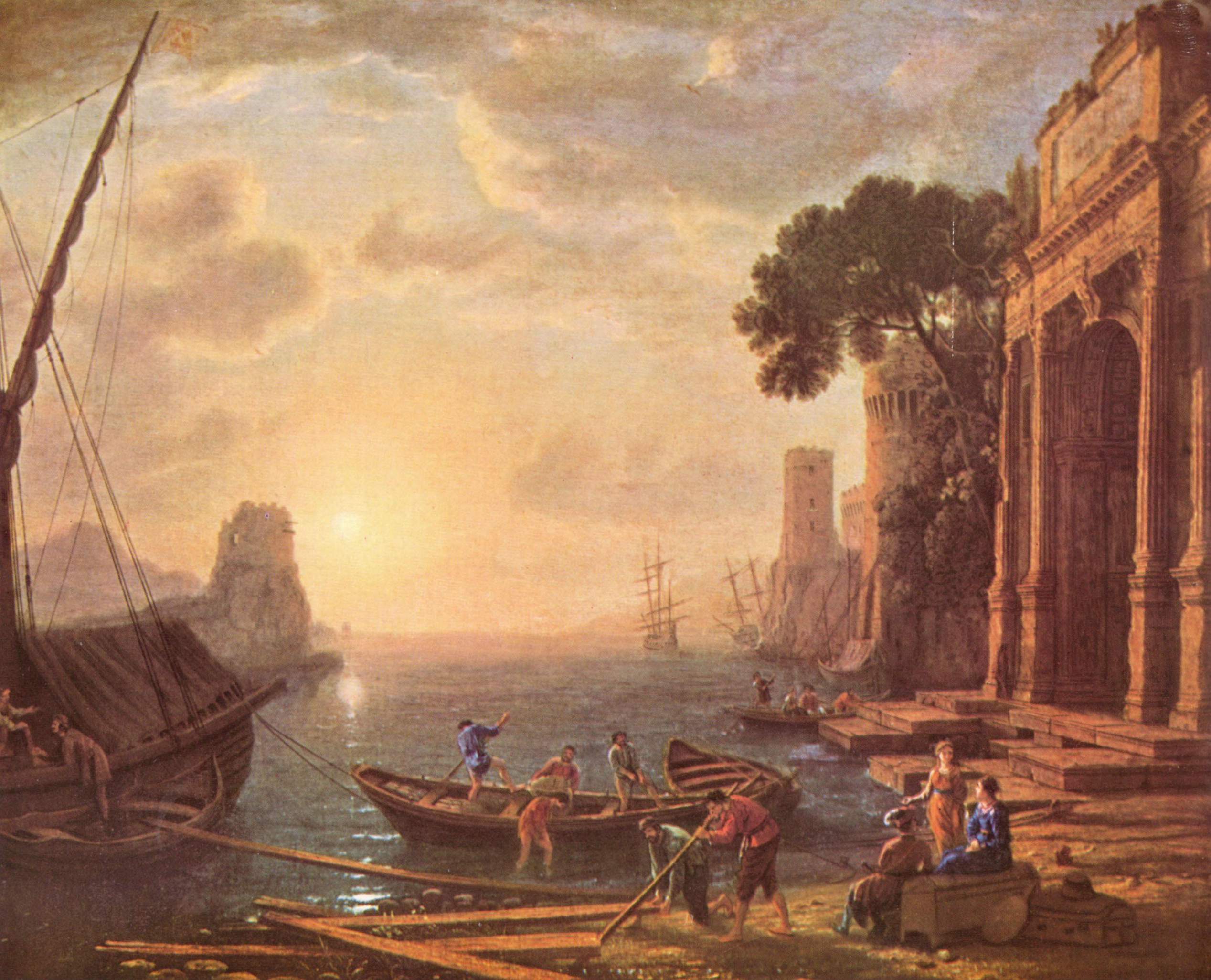 Claude Lorrain, Harbour at Sunset