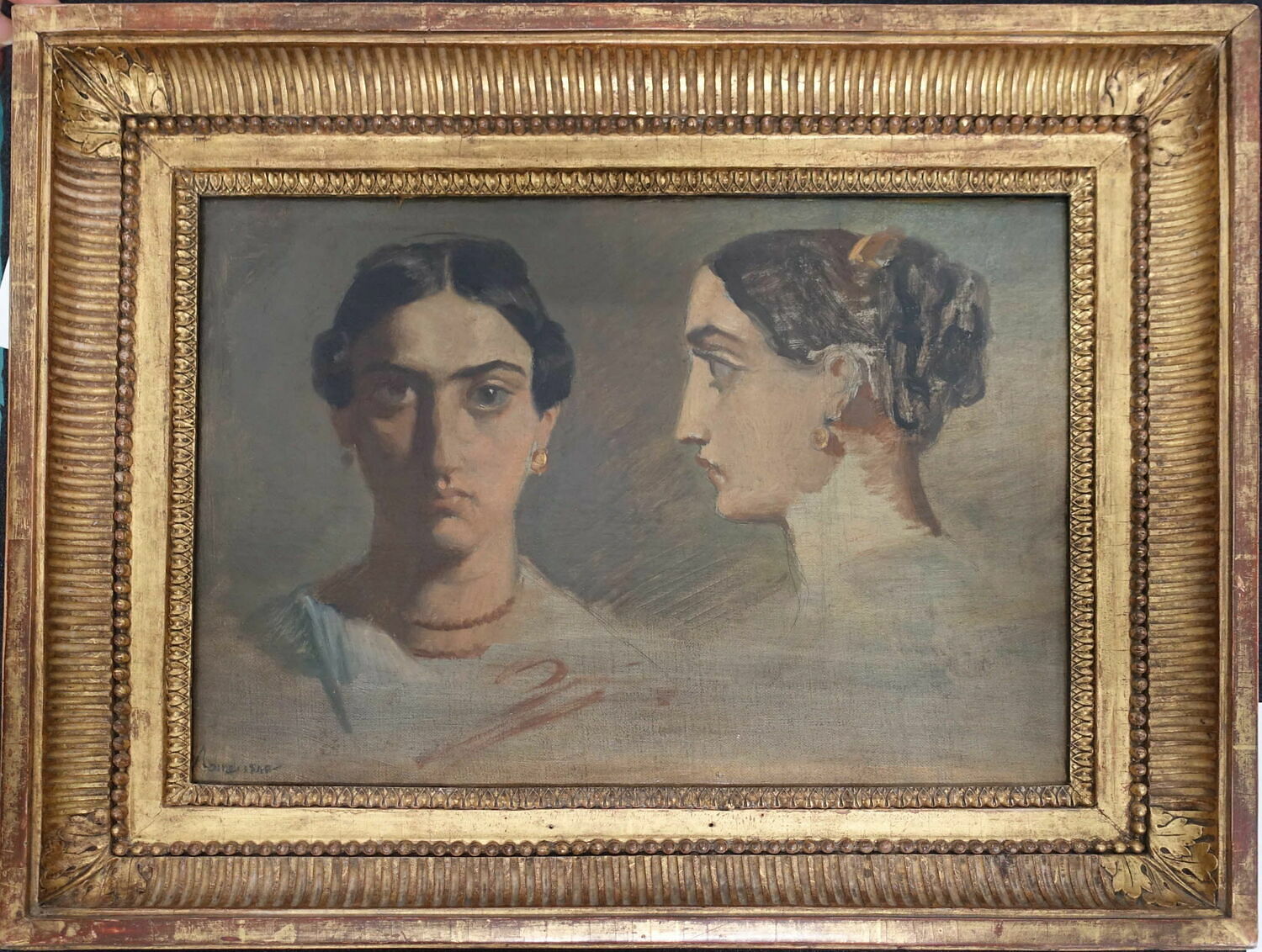 Théodore Chassériau, Double étude de tête de femme italienne (face et profil)
