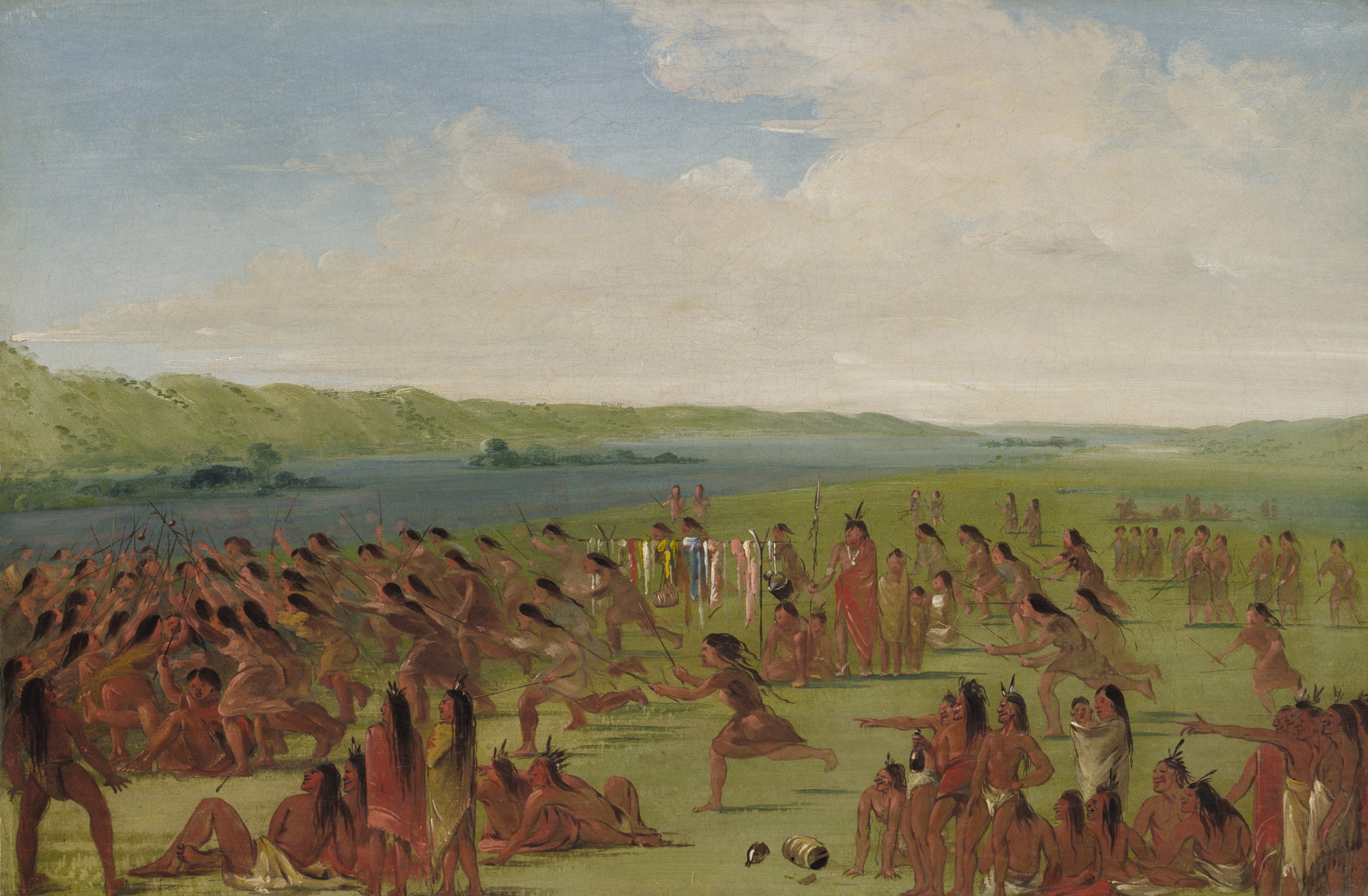 George Catlin, Ball-play of the Women, Prairie du Chien