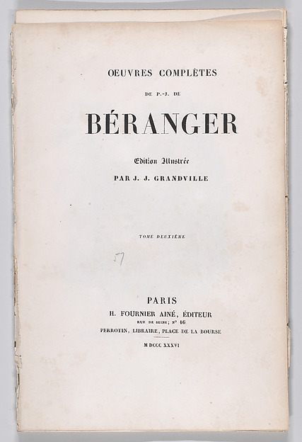 Anonymous, French, 19th century, The Complete Works of P.J. de Béranger