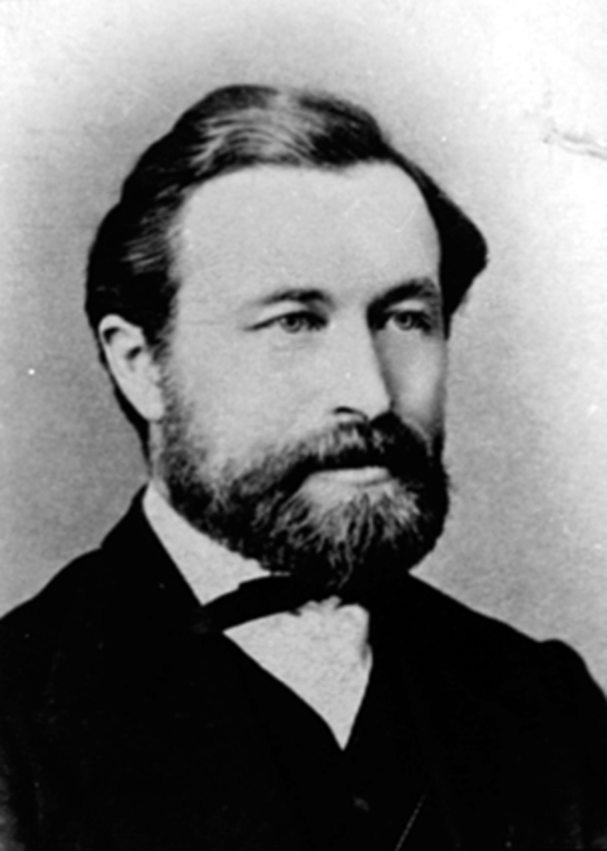 Anno Domkirkeodden, PORTRETT KJØPMANN PEDER ILSAAS, 1838 - 1905. FORMANN I HAMAR HANDELSSTANDS FORENING 1882