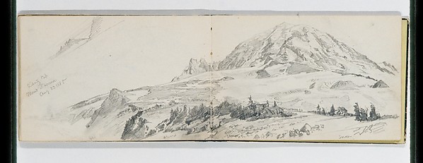 William Trost Richards, Sibertz Cap, Mount Tacoma Aug 23 1885 (from Sketchbook X)