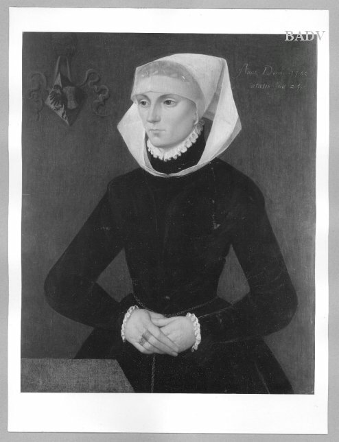 Nicolas Neufchatel, Portrait of a lady with coat of arms