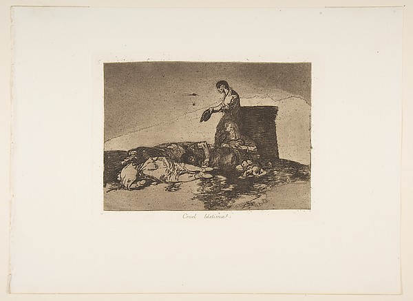 Goya (Francisco de Goya y Lucientes), Plate 48 from "The Disasters of War" (Los Desastres de la Guerra): 'Cruel tale of woe!' (Cruel Lástima!)