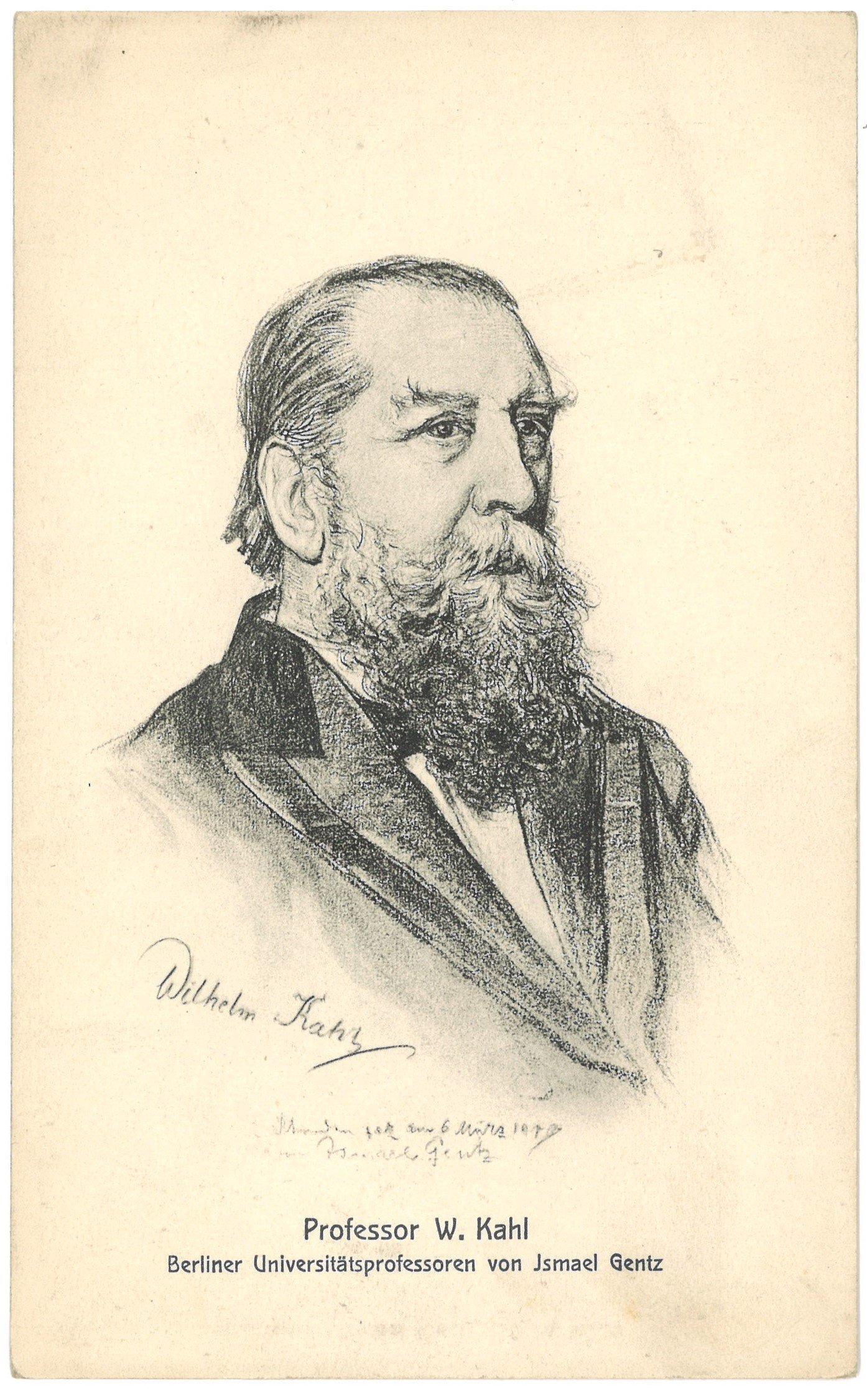 Ismael Gentz, Kahl, Wilhelm (1849–1932), Rechtswissenschaftler (Zeichnung von Ismael Gentz)