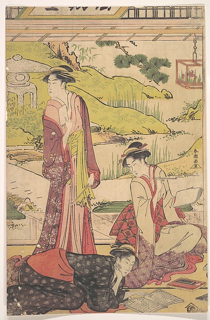 Katsukawa Shunchō, Three Women Enjoying Literary Pursuits