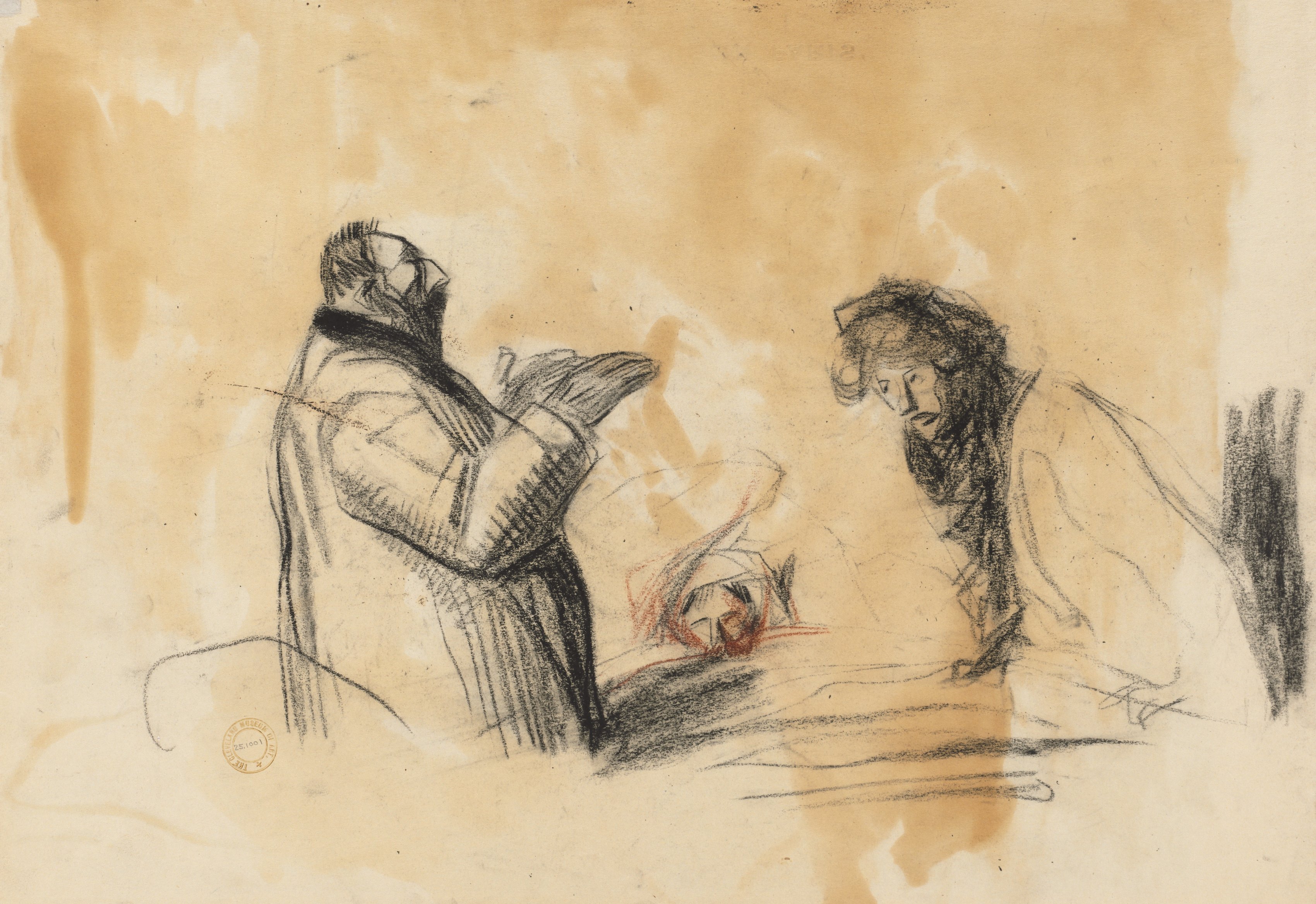 Jean Louis Forain, Sketch for In the Hospital (verso)
