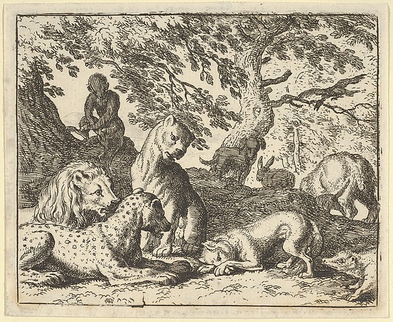 Allart van Everdingen, Renard Falsely Accuses His Father of Conspiring Against the Lion from Hendrick van Alcmar's Renard The Fox