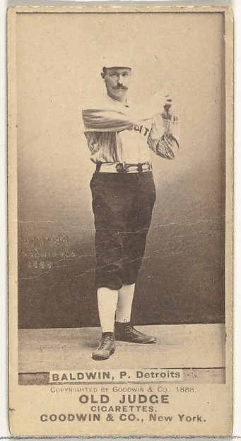 Goodwin & Company, Charles B. "Lady" Baldwin, Pitcher, Detroit Wolverines, from the Old Judge series (N172) for Old Judge Cigarettes