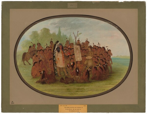 George Catlin, Catlin Painting the Portrait of Mah-to-toh-pa - Mandan