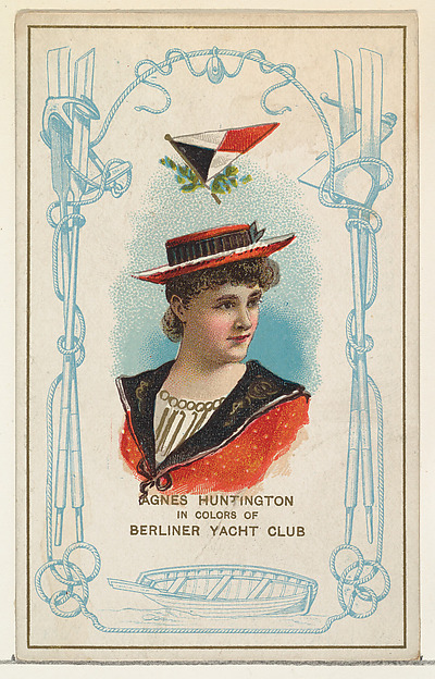 W. Duke, Sons & Co., Agnes Huntington in Colors of the Berliner Yacht Club, from the Yacht Colors of the World series (N140) issued by Duke Sons & Co. to promote Honest Long Cut Tobacco
